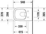 DURAVIT DuraStyle Wand-WC 540 mm spülrandlos mit WonderGliss, weiß