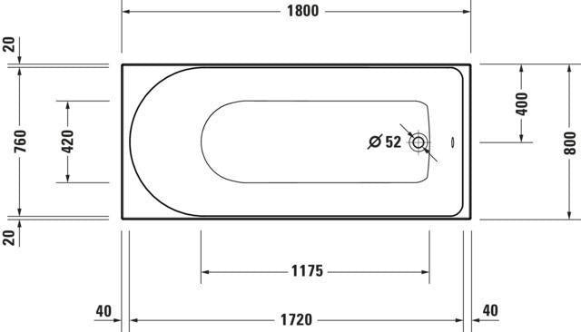 DURAVIT D-Neo Whirlwanne 1500x750 mm Einbau mit Jet-Project, 6 verstellbare Düsen, Weiß