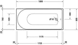 DURAVIT D-Neo Whirlwanne 1500x750 mm Einbau mit Jet-Project, 6 verstellbare Düsen, Weiß