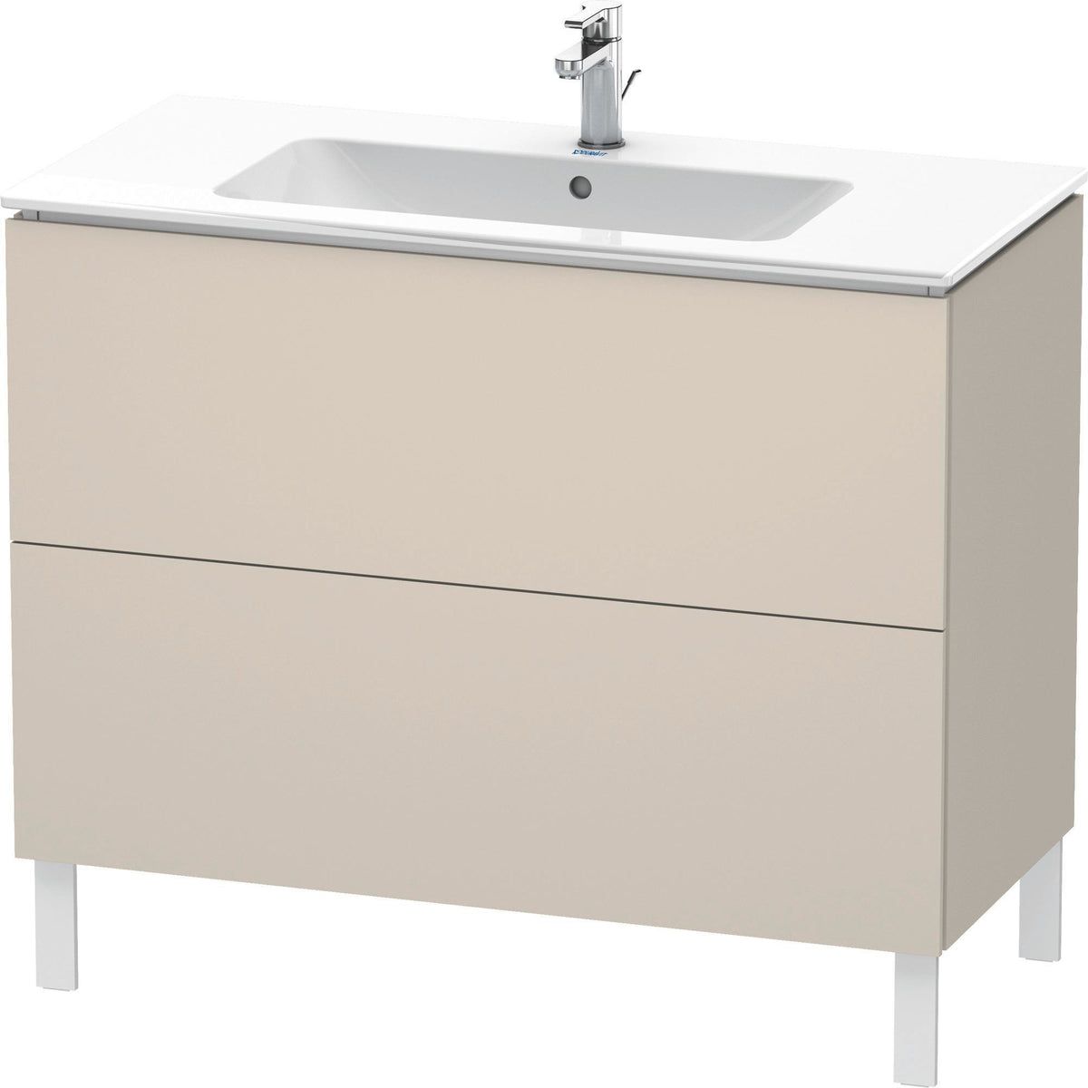 Duravit L-Cube Waschtischunterbau 1020 mm taupe matt, bodenstehend, 2 Auszüge, Tip-On