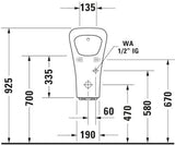 DURAVIT DuraStyle Urinal 300x340 mm weiß mit elektronischer Steuerung, Batteriebetrieb und Fliege