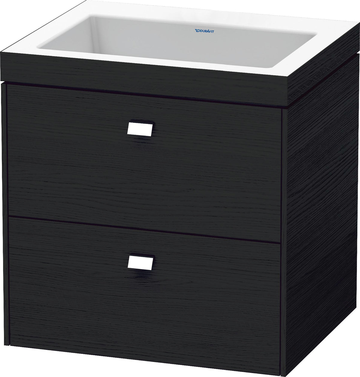 Duravit Brioso c-bonded Waschtischset 613x600x480 mm mit 2 Schubkästen, Chrom/Betongrau Matt