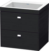 Duravit Brioso c-bonded Waschtischset 613x600x480 mm mit 2 Schubkästen, Chrom/Betongrau Matt