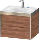 DURAVIT XViu Waschtischunterbauset c-bonded, 2 Schubkästen, champagner matt / amerikanischer Nussbaum, 503x600x480 mm