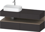 Duravit Qatego Konsolenwaschtischunterbau 1400 mm Weiß Matt mit Eiche Terra Nische und Tip-On Technik