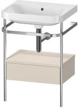 Duravit Waschtischset Happy D.2 Plus 575x490mm taupe supermatt mit Hahnloch