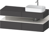 DURAVIT Qatego Konsolenwaschtischunterbau 1400 mm Weiß Matt Eiche Schwarz Matt wandhängend