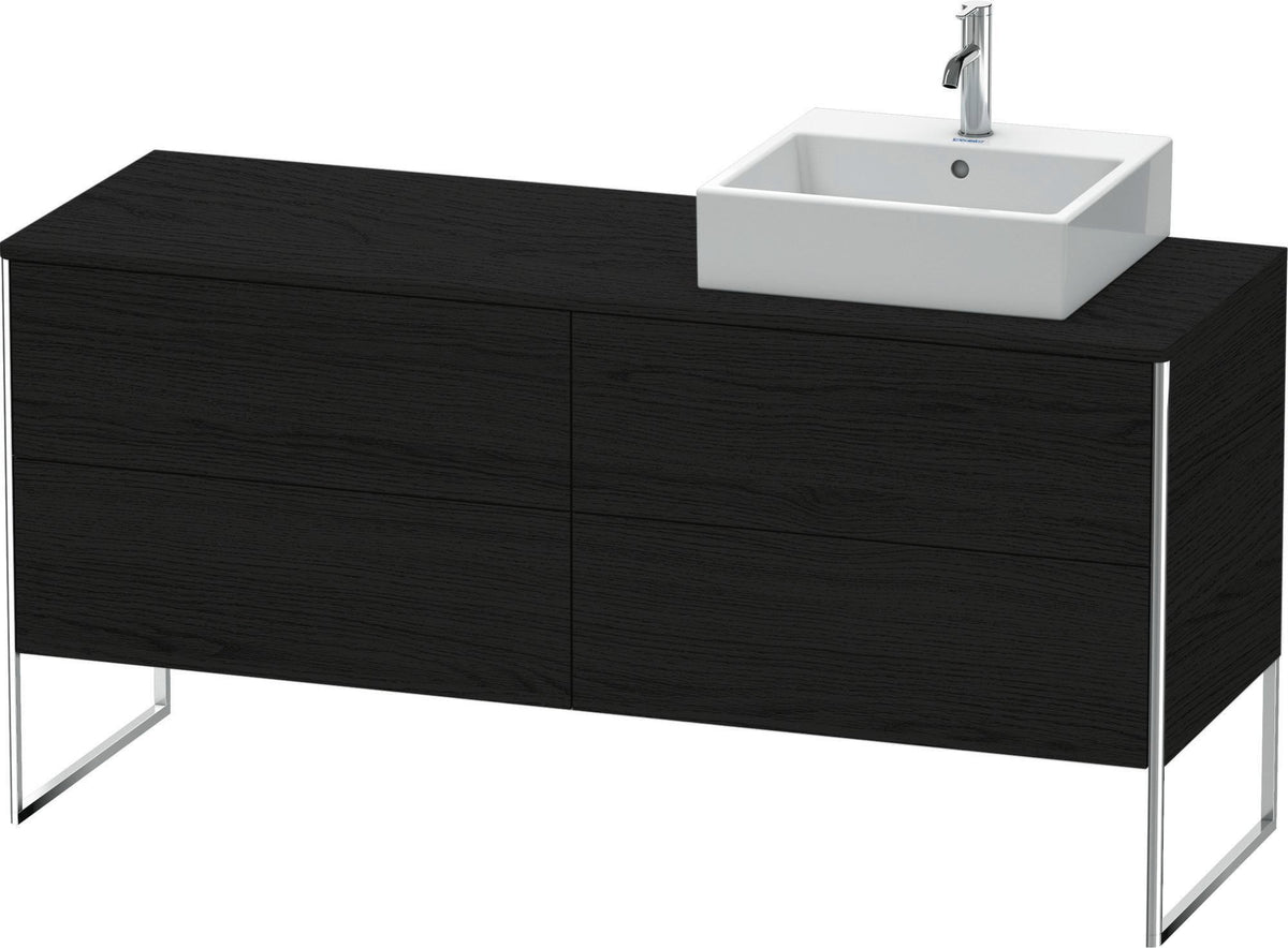 DURAVIT XSquare Waschtischunterbau bodenstehend 1600 mm betongrau matt mit 4 Auszügen