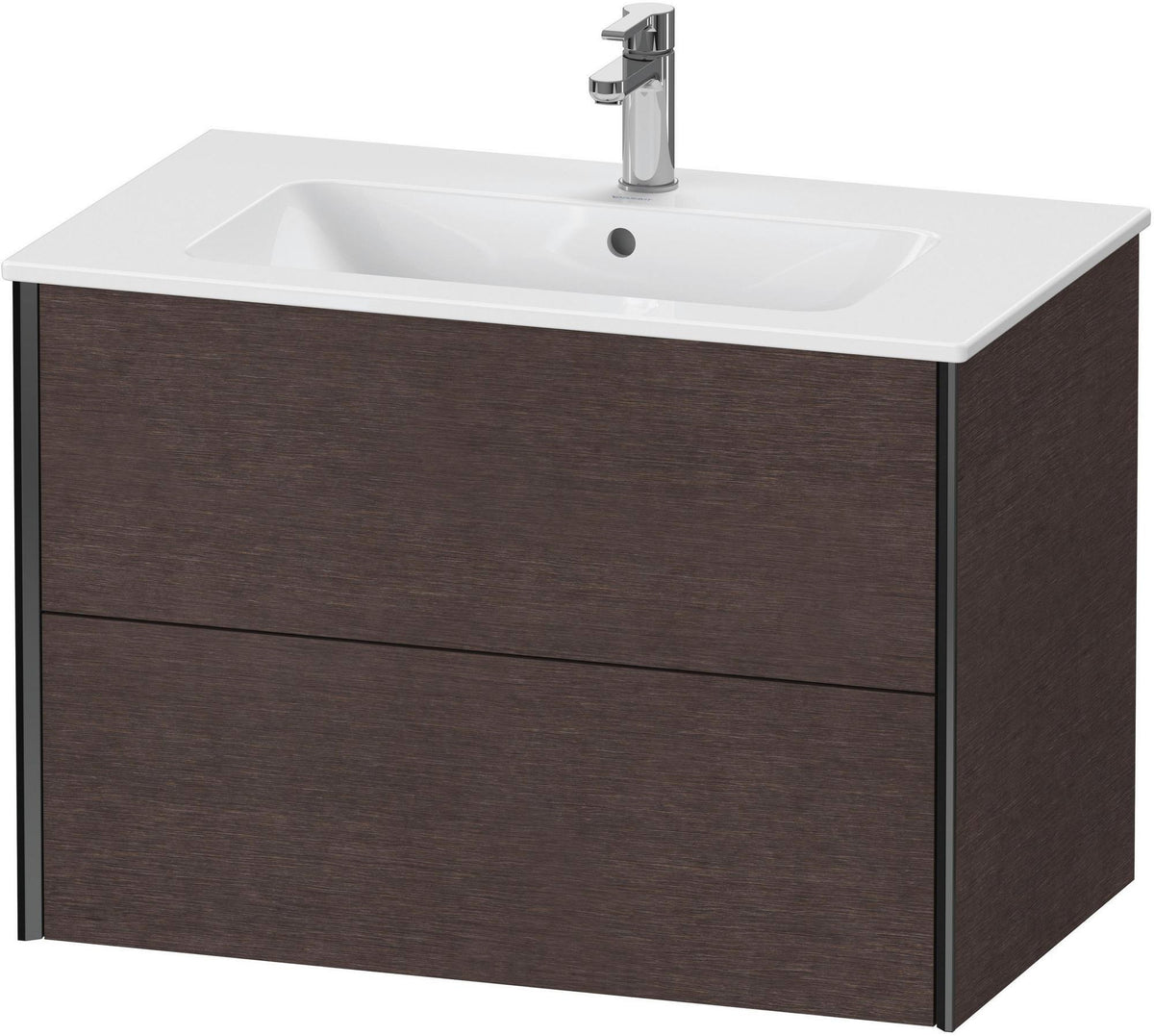 Duravit XViu Waschtischunterbau wandhängend 810 mm, 2 Schubkästen, champagner matt/weiß matt – ohne Griff, mit Tip-On-Technik