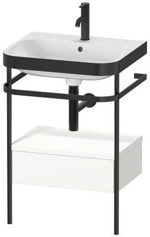 Duravit Waschtischset HAPPY D.2 PLUS 575x490mm ein Hahnloch taupe supermatt