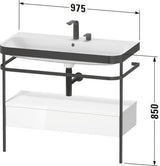 DURAVIT Happy D.2 c-bonded Waschtischset mit Metallkonsole, 975 mm, Weiß
