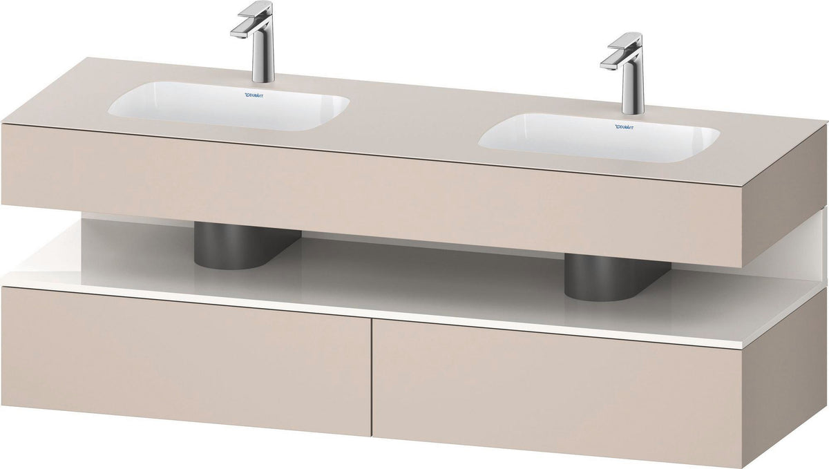 DURAVIT Qatego Studio F. A. Porsche Waschtischset 1600 mm mit Konsolenwaschtischunterbau, 2 Auszüge