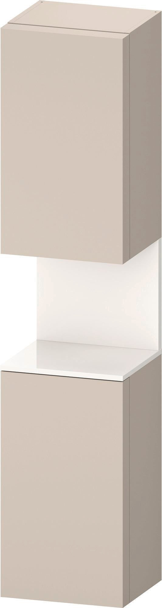 DURAVIT Qatego Hochschrank 400 mm, 2 Türen, weiß Hochglanz, Eiche Schw. Matt