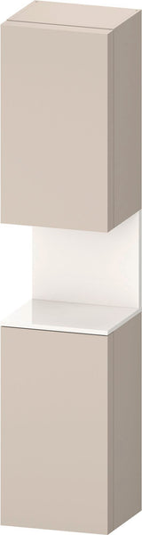 DURAVIT Qatego Hochschrank 400 mm, 2 Türen, weiß Hochglanz, Eiche Schw. Matt