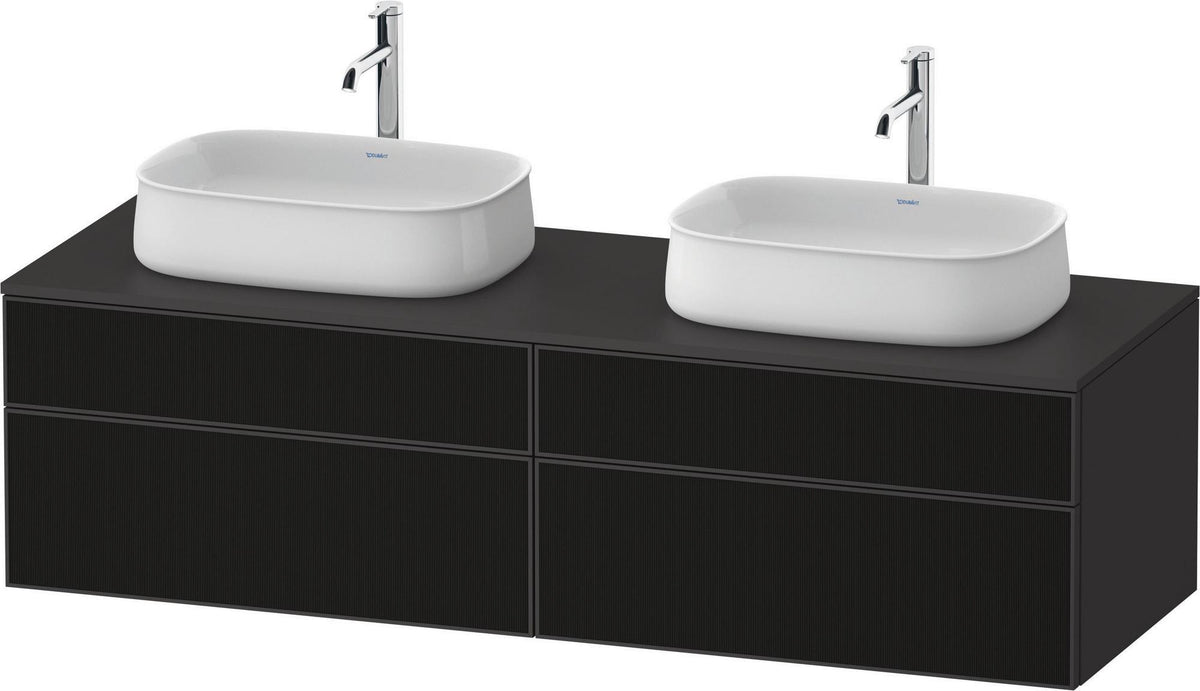 DURAVIT Zencha Konsolen-Waschtischunterbau 1600 mm Eiche Anthrazit mit 2 Auszügen