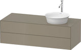 DURAVIT White Tulip Waschtischunterbau 1300 mm wandhängend, 2 Schubkästen, Becken rechts, Nordic Weiß seidenmatt