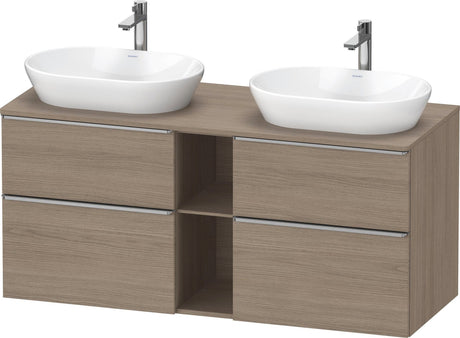 Duravit D-Neo Konsolenwaschtischunterbau 1400 mm Eiche Terra Matt, wandhängend, 2 Schubladen