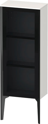 DURAVIT XViu Halbhochschrank 890 mm Glasfront weiß hochglanz, rechts, Push-Open