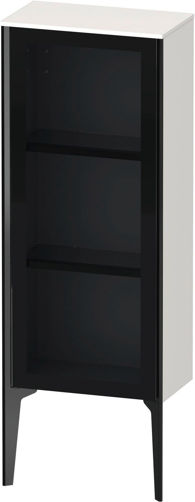 DURAVIT XViu Halbhochschrank 890 mm Glasfront weiß hochglanz, rechts, Push-Open