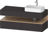 DURAVIT Qatego Konsolenwaschtischunterbau 1400 mm Weiß Matt Eiche Schwarz Matt wandhängend
