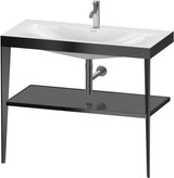 Duravit XViu c-bonded Waschtischset 1000 mm mit Metallkonsole, weiß hochglanz / schwarz matt – inkl. Waschschüssel