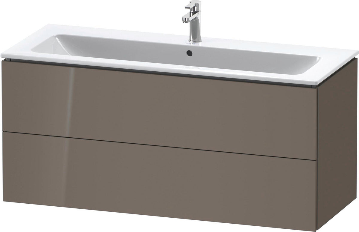 Duravit L-Cube Waschtischunterbau 1220 mm taupe matt mit 2 Schubkästen und Tip-On-Technik