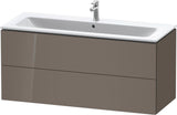 Duravit L-Cube Waschtischunterbau 1220 mm taupe matt mit 2 Schubkästen und Tip-On-Technik