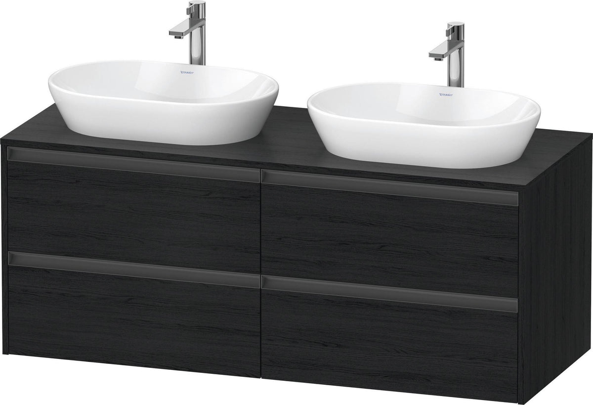 Duravit Ketho.2 Waschtischunterbau 1400 mm betongrau matt mit 4 Schubkästen