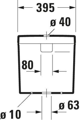 DURAVIT Spülkasten Happy D.2 mit WonderGliss, Anschluss unten links, weiß