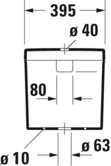 DURAVIT Spülkasten Happy D.2 mit WonderGliss, Anschluss unten links, weiß