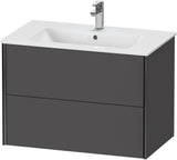 Duravit XViu Waschtischunterbau wandhängend 810 mm, 2 Schubkästen, champagner matt/weiß matt – ohne Griff, mit Tip-On-Technik
