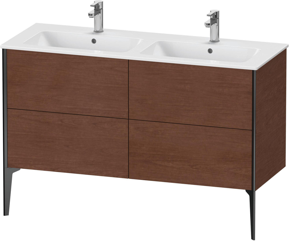 DURAVIT XViu Waschtischunterbau bodenstehend 1280 mm, 4 Auszüge, weiß matt – Tip-On