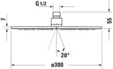 DURAVIT Kopfbrause D240 mm Schwarz Matt – Wand- und Deckenmontage, verstellbarer Kopf