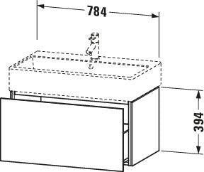 DURAVIT L-Cube Waschtischunterbau 784 mm, 1 Auszug, Weiß Matt, wandhängend, Tip-On