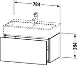 DURAVIT L-Cube Waschtischunterbau 784 mm, 1 Auszug, Weiß Matt, wandhängend, Tip-On