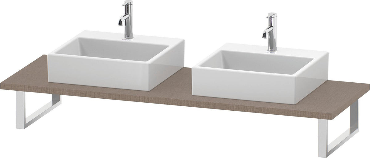Duravit L-Cube Konsole variabel – 2 Ausschnitte, 550 mm Tiefe, Weiß Matt