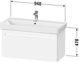 Duravit No.1 Waschtischunterbau 940 mm wandhängend graphit matt mit 1 Auszug und Soft-Close