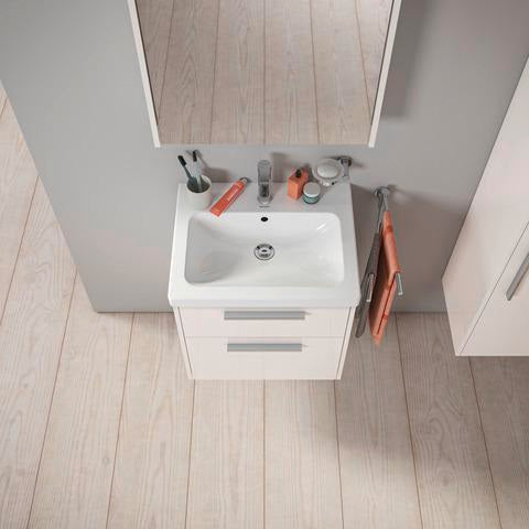 DURAVIT D-Code Halbhochschrank 400 mm, rechts, Basalt Matt, 1 Tür, Glasböden
