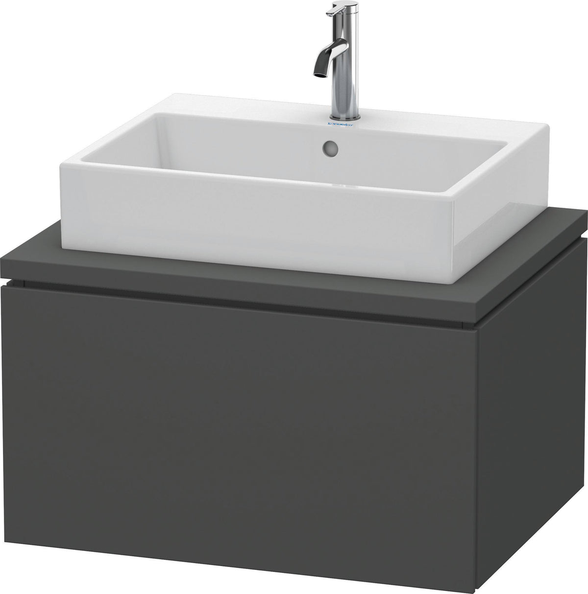 Duravit L-Cube Konsolenwaschtischunterbau 720 mm betongrau matt mit 1 Auszug und Tip-on-Technik