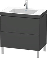 Duravit L-Cube Waschtischset 800x480mm mit Möbelwaschtisch Vero Air, 2 Auszüge, 1 Hahnlochbank, seidenmatt
