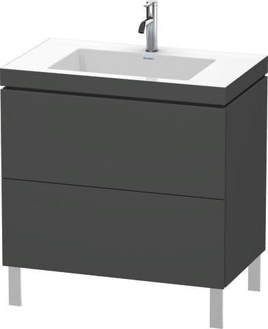 Duravit L-Cube Waschtischset 800x480mm mit Möbelwaschtisch Vero Air, 2 Auszüge, 1 Hahnlochbank, seidenmatt