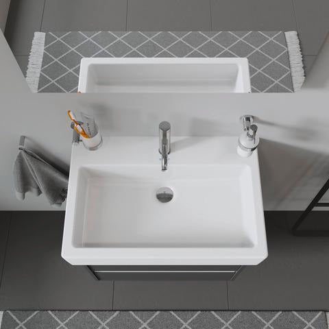 Duravit Waschtisch Vero 700 mm mit Überlauf und Hahnlochbank – Weiß WonderGliss