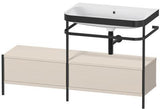 Duravit Waschtischset Happy D.2 Plus 1400x490mm Taupe Supermatt mit Hahnloch und Metallkonsole