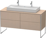 Duravit XSquare Waschtischunterbau 1400 mm betongrau matt mit 4 Auszügen und Tip-On-Technik
