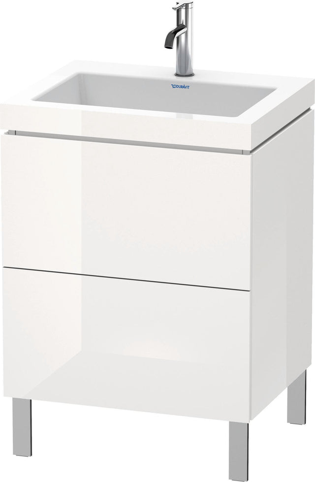 Duravit L-Cube c-bonded Waschtischset 698x600x480 mm mit 2 Auszügen, Weiß Hochglanz
