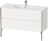 DURAVIT XViu Waschtischunterbau bodenstehend 1210 mm, 2 Auszüge, champagner matt/weiß matt