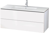 Duravit L-Cube Waschtischunterbau 1220 mm taupe matt mit 2 Schubkästen und Tip-On-Technik