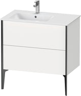 Duravit XViu Waschtischunterbau bodenstehend 810 mm mit 2 Auszügen, weiß matt, Tip-On Technik