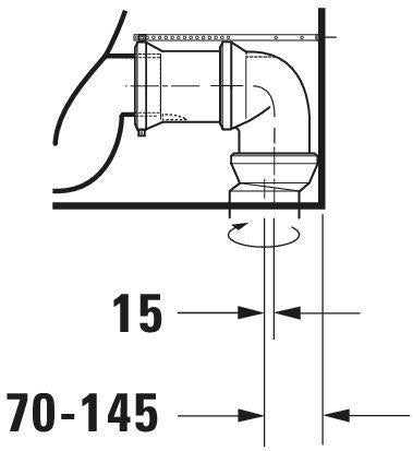 DURAVIT Stand-WC Kombi Starck 2, 725 mm, weiß – für SensoWash Dusch-WC