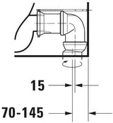 DURAVIT Stand-WC Kombi Starck 2, 725 mm, weiß – für SensoWash Dusch-WC